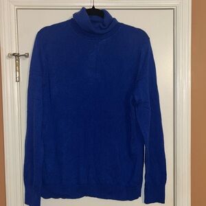 Women’s XL Talbots Blue Cashmere Turtleneck Sweater